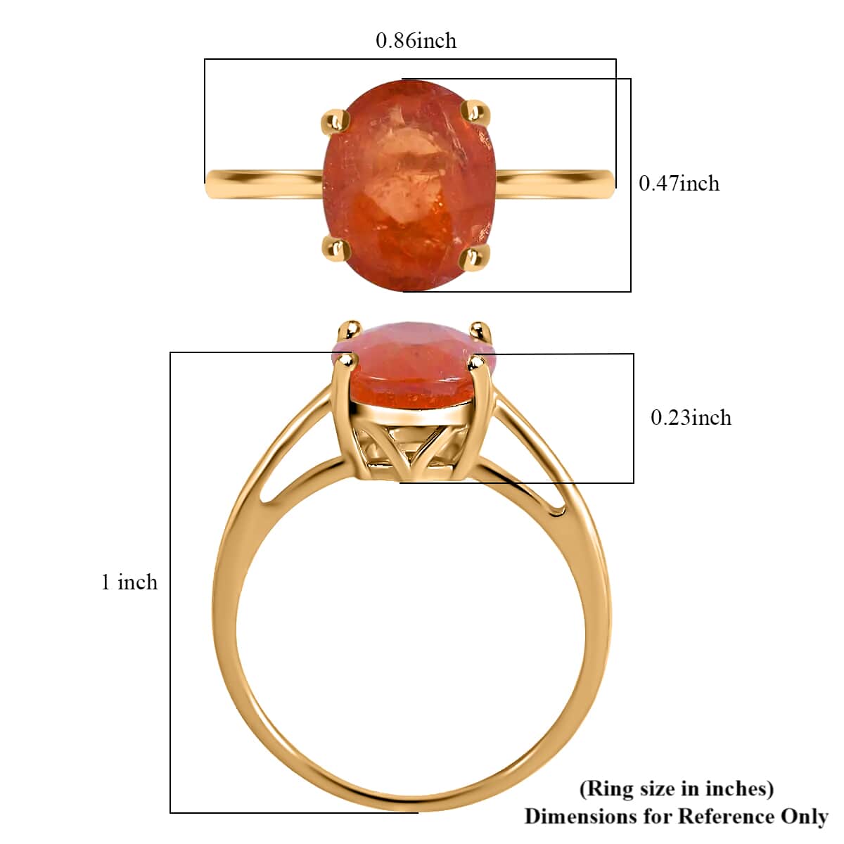 Luxoro 10K Yellow Gold Premium Viceroy Spessartine Garnet Solitaire Ring (Size 10.0) 2.90 ctw image number 4
