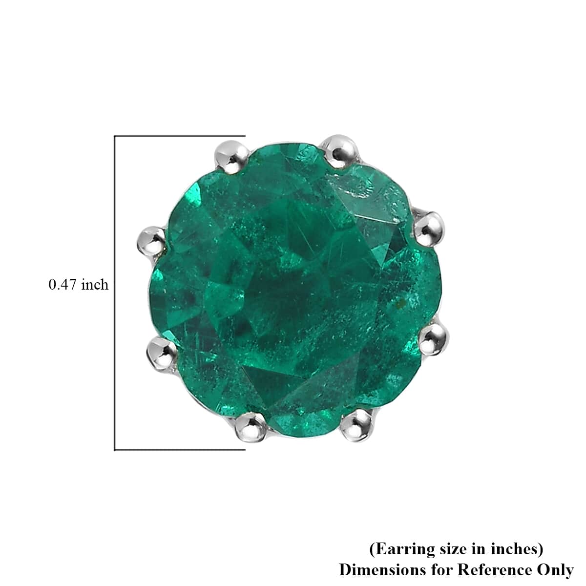 Emeraldine Quartz (Triplet) Stud Earrings in Platinum Over Sterling Silver 8.00 ctw image number 4
