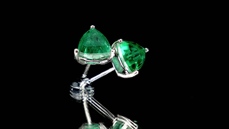 Emeraldine Quartz (Triplet) Solitaire Stud Earrings in Platinum Over Sterling Silver 2.85 ctw