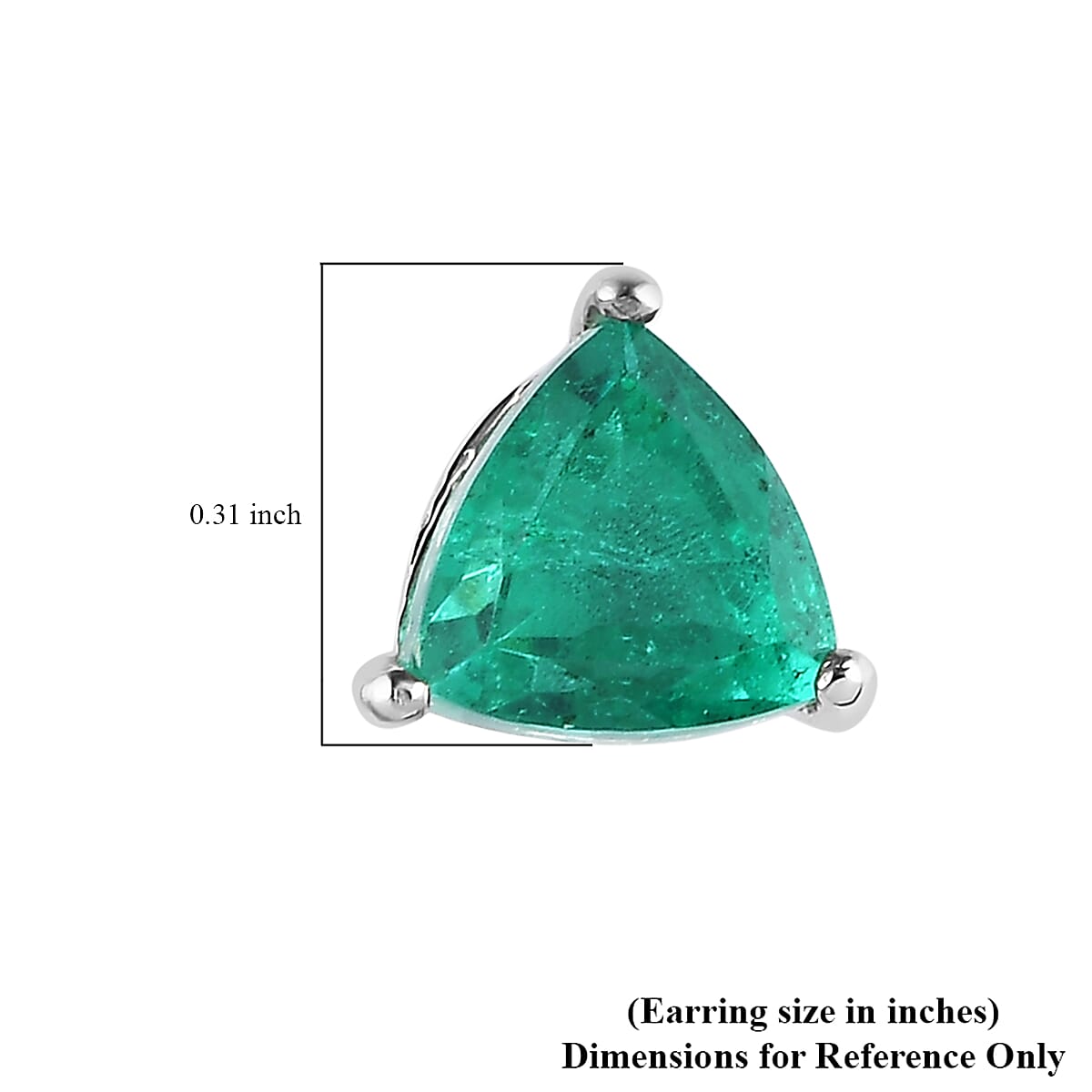 Emeraldine Quartz (Triplet) Solitaire Stud Earrings in Platinum Over Sterling Silver 2.85 ctw