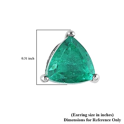 Emeraldine Quartz (Triplet) Solitaire Stud Earrings in Platinum Over Sterling Silver 2.85 ctw