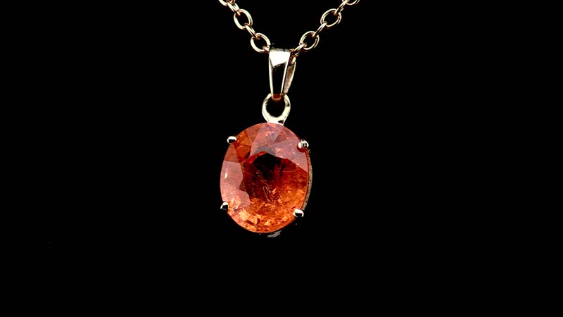 Luxoro Premium Viceroy Spessartine Garnet 2.90 ctw Solitaire Pendant without Chain in 10K Yellow Gold