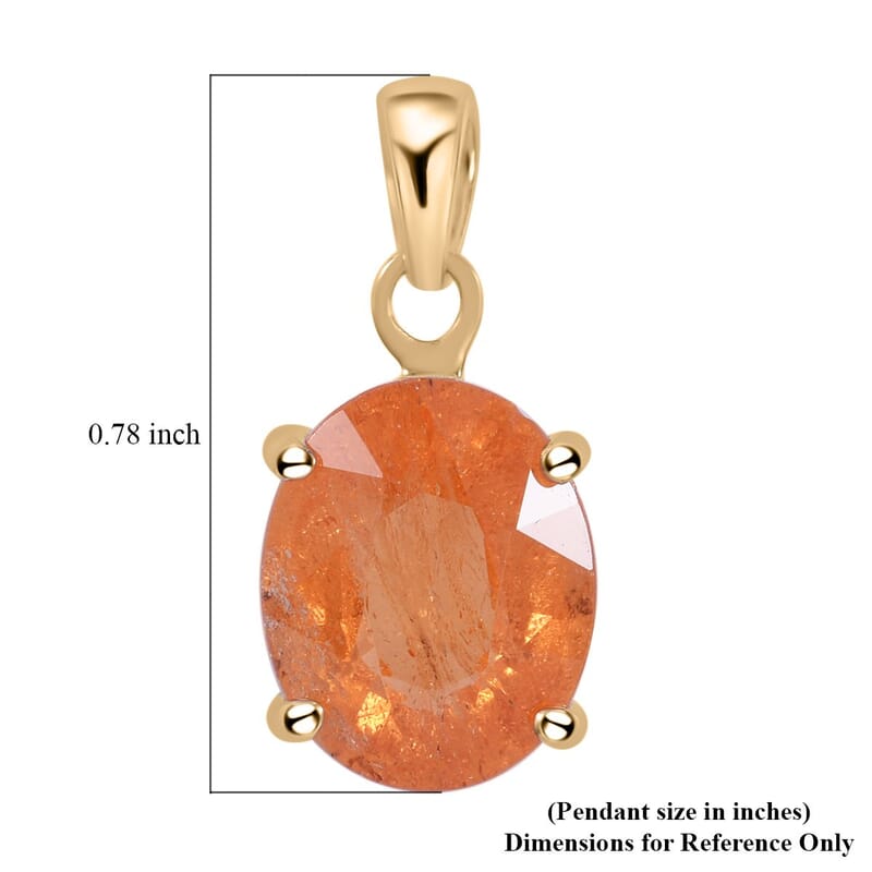 Luxoro Premium Viceroy Spessartine Garnet 2.90 ctw Solitaire Pendant without Chain in 10K Yellow Gold