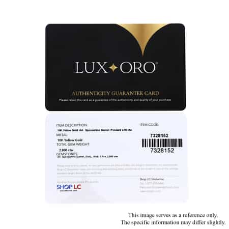 Luxoro 10K Yellow Gold Premium Viceroy Spessartine Garnet Solitaire Pendant 2.90 ctw image number 5