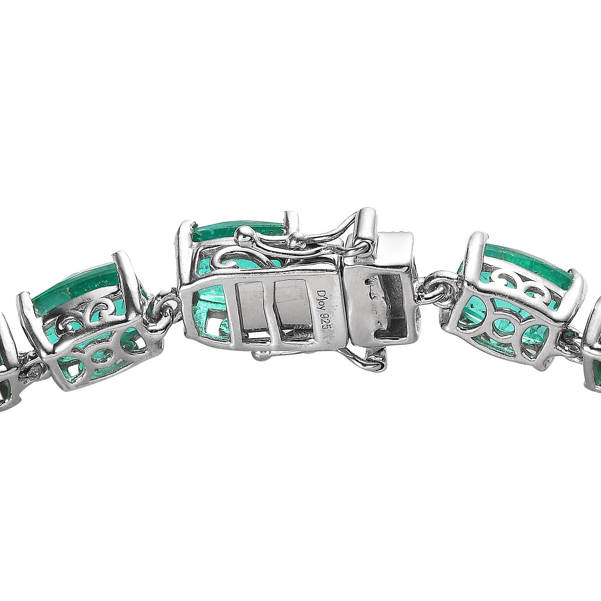 Emeraldine Quartz (Triplet) Tennis Bracelet in Platinum Over Sterling Silver (7.25 In) 32.20 ctw image number 3