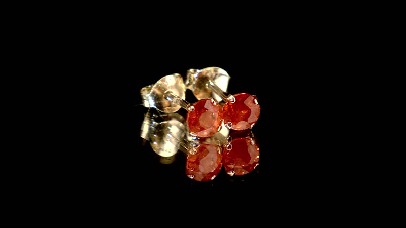 Luxoro 10K Yellow Gold Premium Viceroy Spessartine Garnet Solitaire Stud Earrings 1.00 ctw
