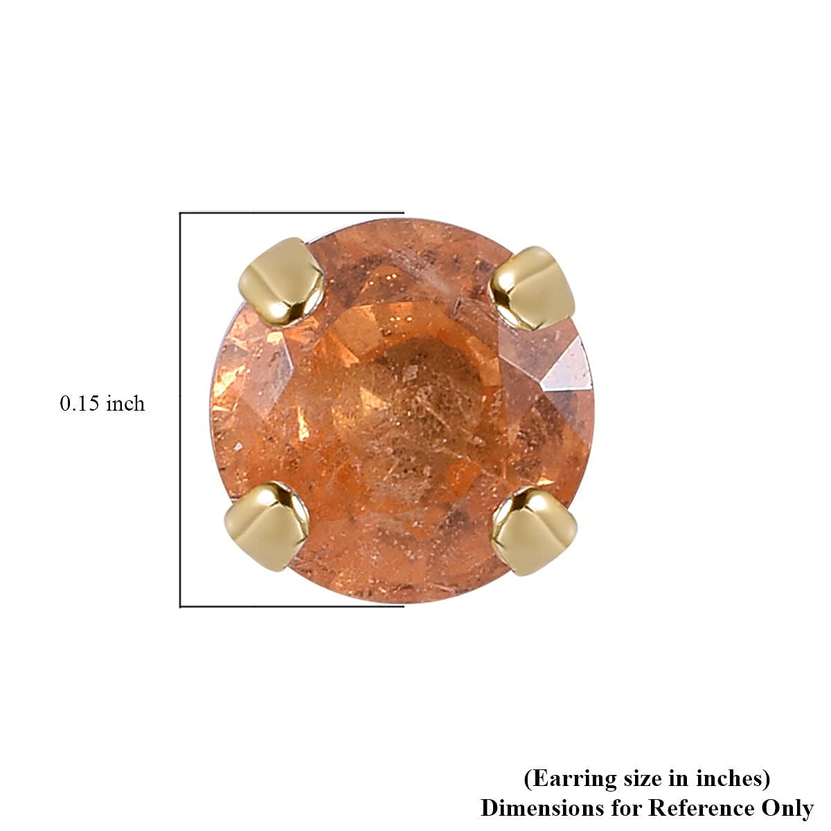Luxoro 10K Yellow Gold Premium Viceroy Spessartine Garnet Solitaire Stud Earrings 1.00 ctw