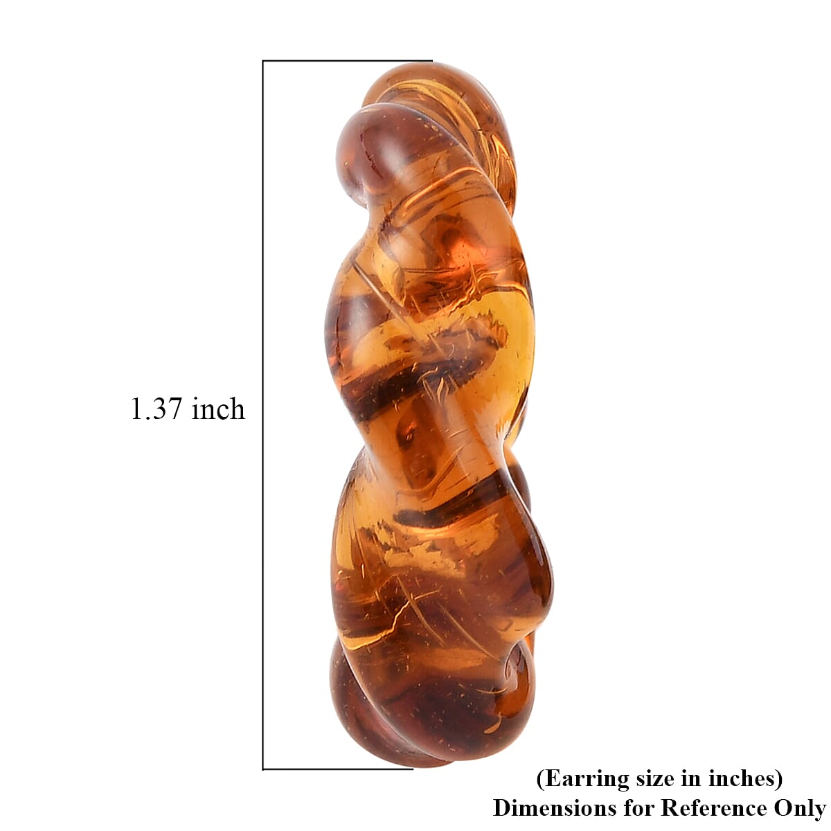 Champagne Murano Style Twisted Hoop Earrings in Stainless Steel image number 4
