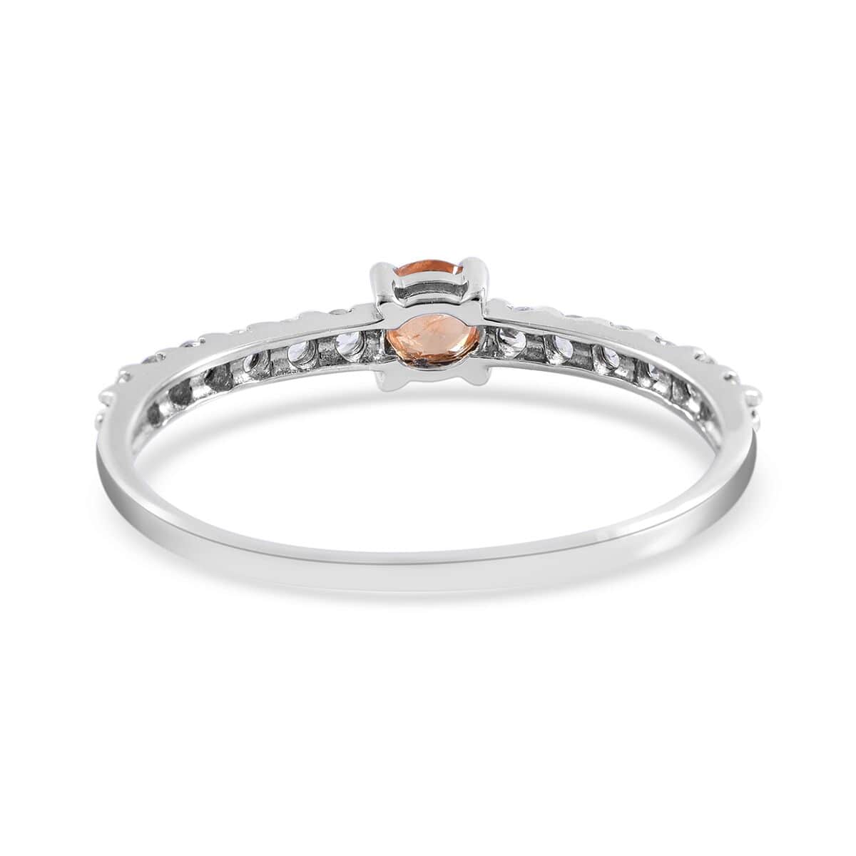 Viceroy Spessartine Garnet and Natural White Zircon Ring in Platinum Over Sterling Silver 0.75 ctw image number 3