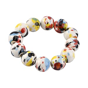 Multi Color Ceramic Beaded Stretch Bracelet