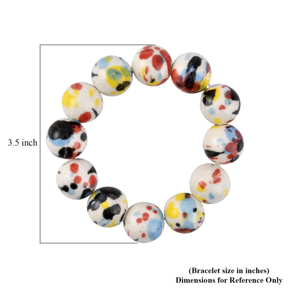 Multi Color Ceramic Beaded Stretch Bracelet image number 3