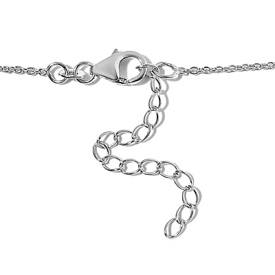Tanzanian Blue Spinel(DF) and White Zircon Necklace 18 Inches in Platinum Over Sterling Silver 4.25 ctw