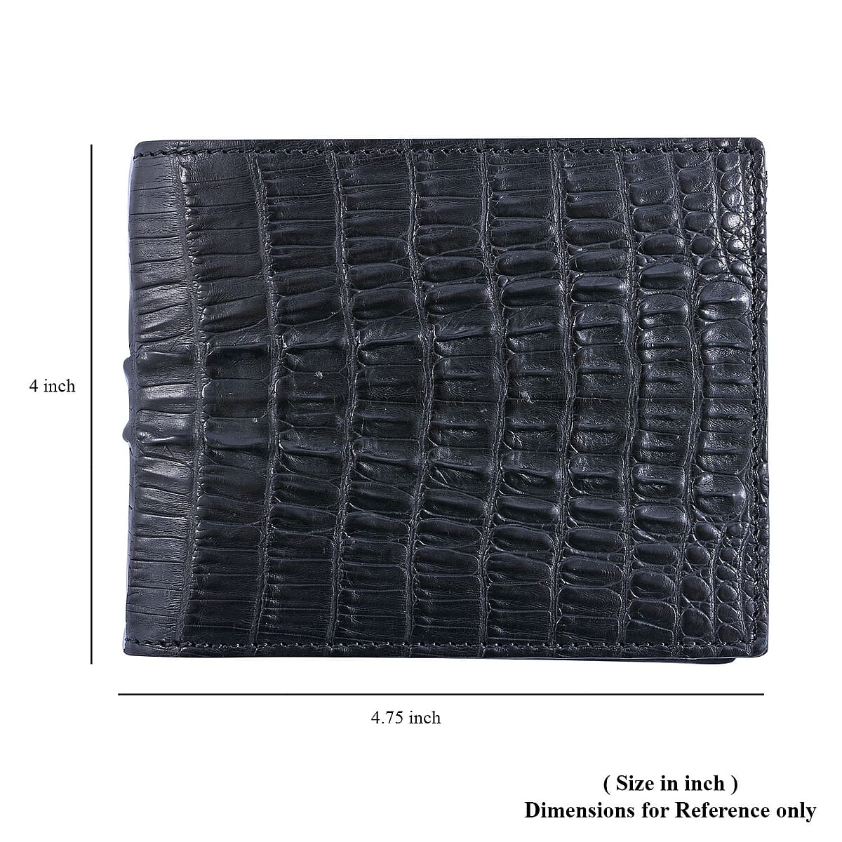 River Black Genuine Crocodile Leather Wallet image number 6
