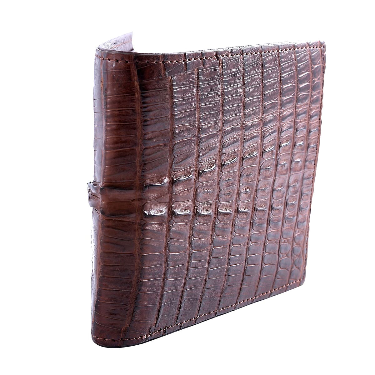 River Brown Genuine Crocodile Leather Wallet image number 1