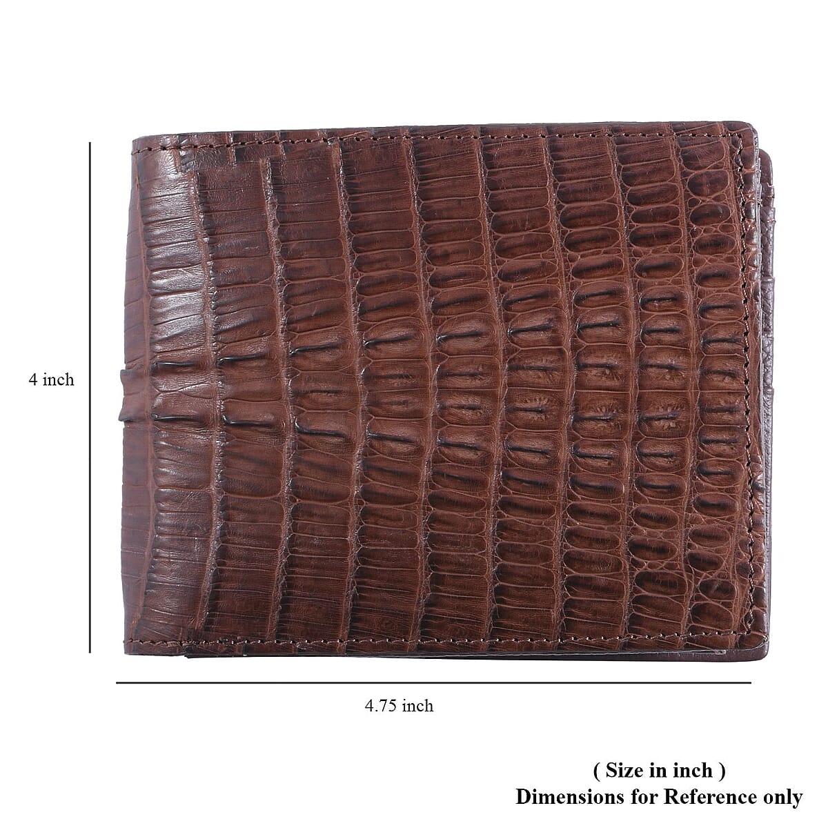 River Brown Genuine Crocodile Leather Wallet image number 6