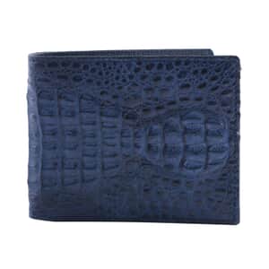 River Navy Blue Genuine Crocodile Leather Wallet