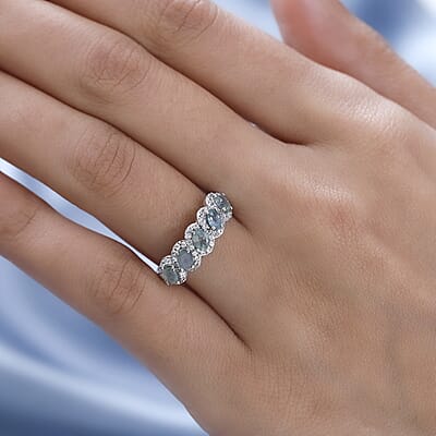 Narsipatnam Alexandrite and White Zircon Ring in Platinum Over Sterling Silver (Size 10.0) 1.65 ctw
