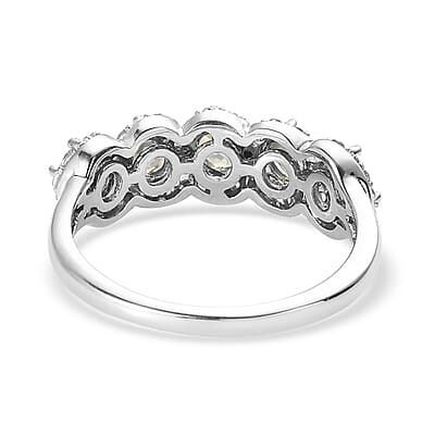 Narsipatnam Alexandrite and White Zircon Ring in Platinum Over Sterling Silver (Size 10.0) 1.65 ctw