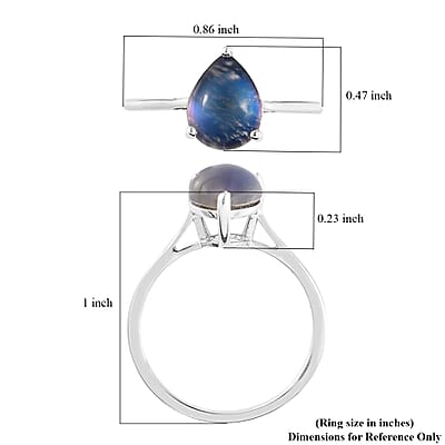 Aurora Moonstone (D) Solitaire Ring in Platinum Over Sterling Silver (Size 10.0) 2.25 ctw