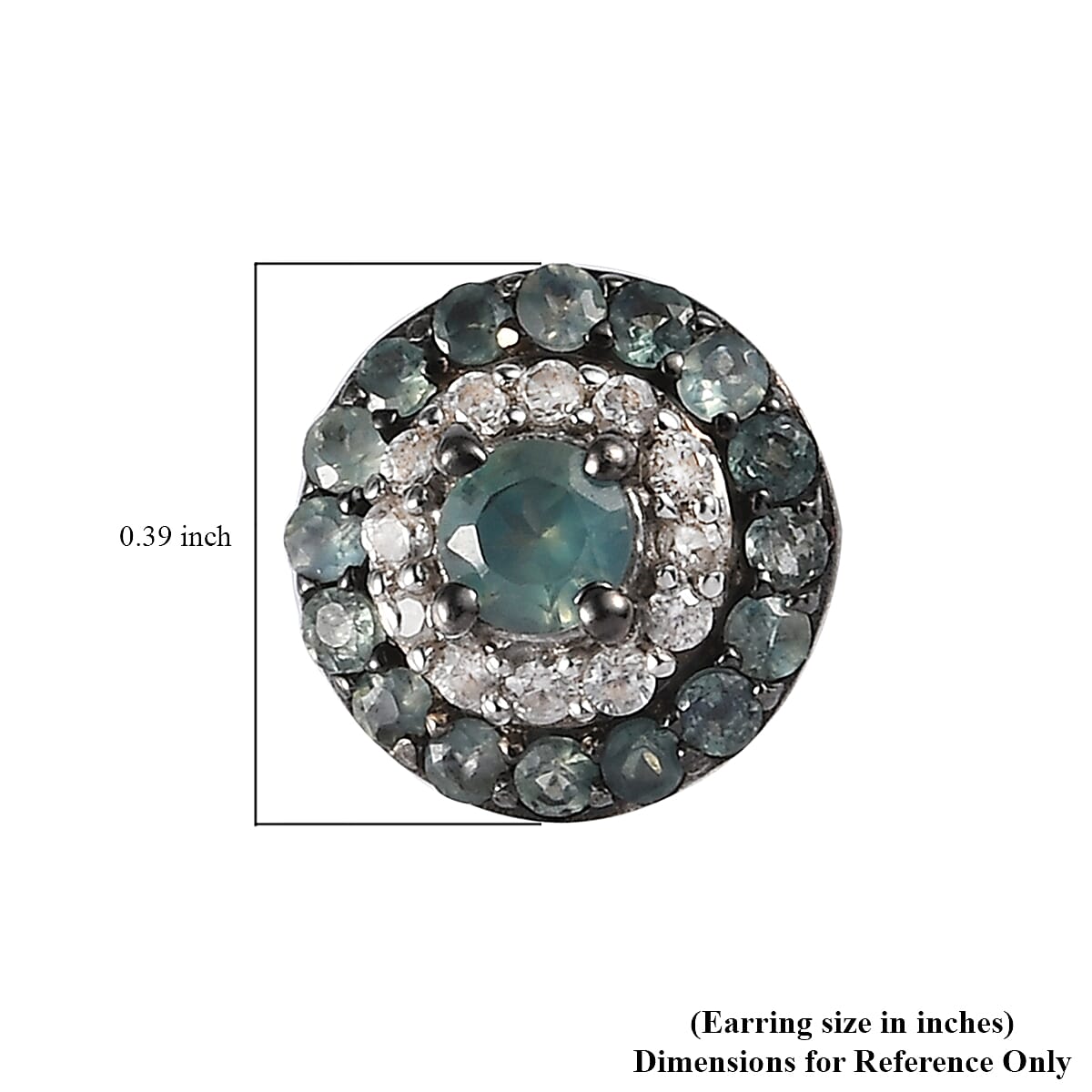 Narsipatnam Alexandrite and White Zircon Double Halo Stud Earrings in Platinum Over Sterling Silver 0.90 ctw