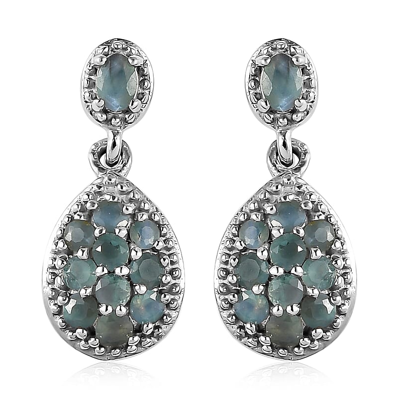 Narsipatnam Alexandrite Dangling Earrings in Platinum Over Sterling Silver 0.65 ctw