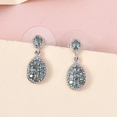 Narsipatnam Alexandrite Dangling Earrings in Platinum Over Sterling Silver 0.65 ctw