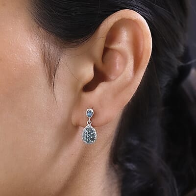 Narsipatnam Alexandrite Dangling Earrings in Platinum Over Sterling Silver 0.65 ctw