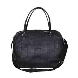 Closeout Deal Black Genuine Cow Leather Duffle Bag