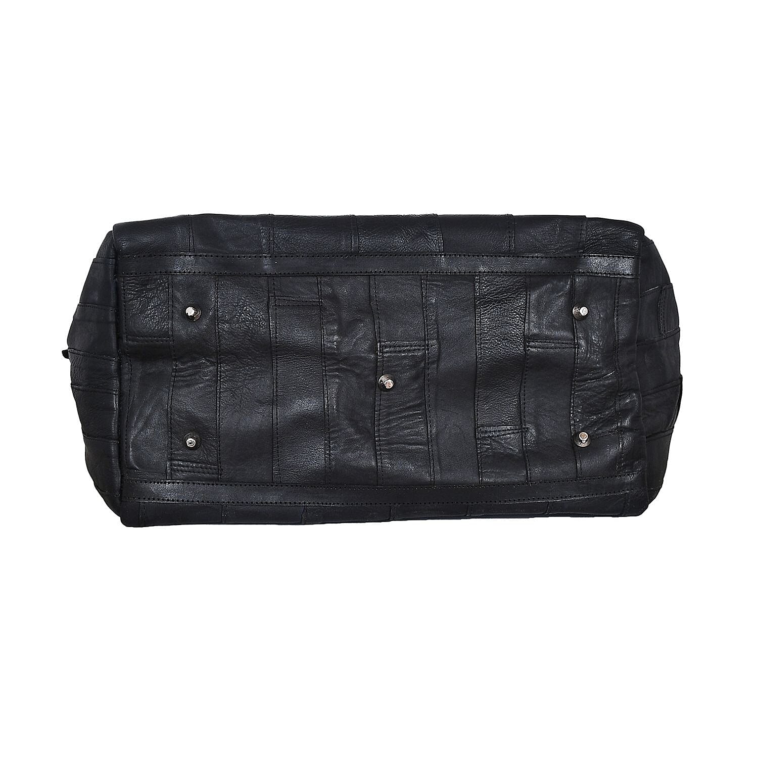 Closeout Deal Black Genuine Cow Leather Duffle Bag