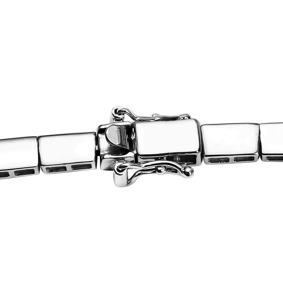 D'Joy Blue Diamond Tennis Necklace, Blue Diamond Three Row Necklace, Rhodium and Platinum Over Sterling Silver Necklace, 16 Inch Necklace, Diamond Jewelry For Her 4.00 ctw image number 4