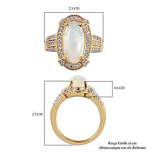 Ethiopian Welo Opal and Multi Gemstone 2.90 ctw Ring in Vermeil Yellow Gold Over Sterling Silver (Size 5.5)