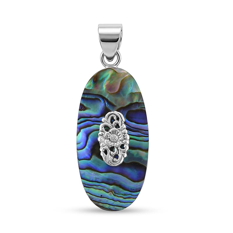 Abalone Shell Pendant without Chain in Sterling Silver