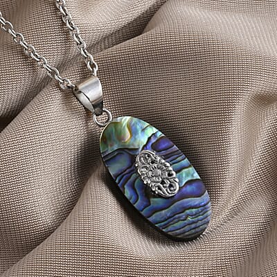 Abalone Shell Pendant without Chain in Sterling Silver