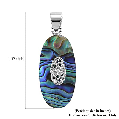 Abalone Shell Pendant without Chain in Sterling Silver