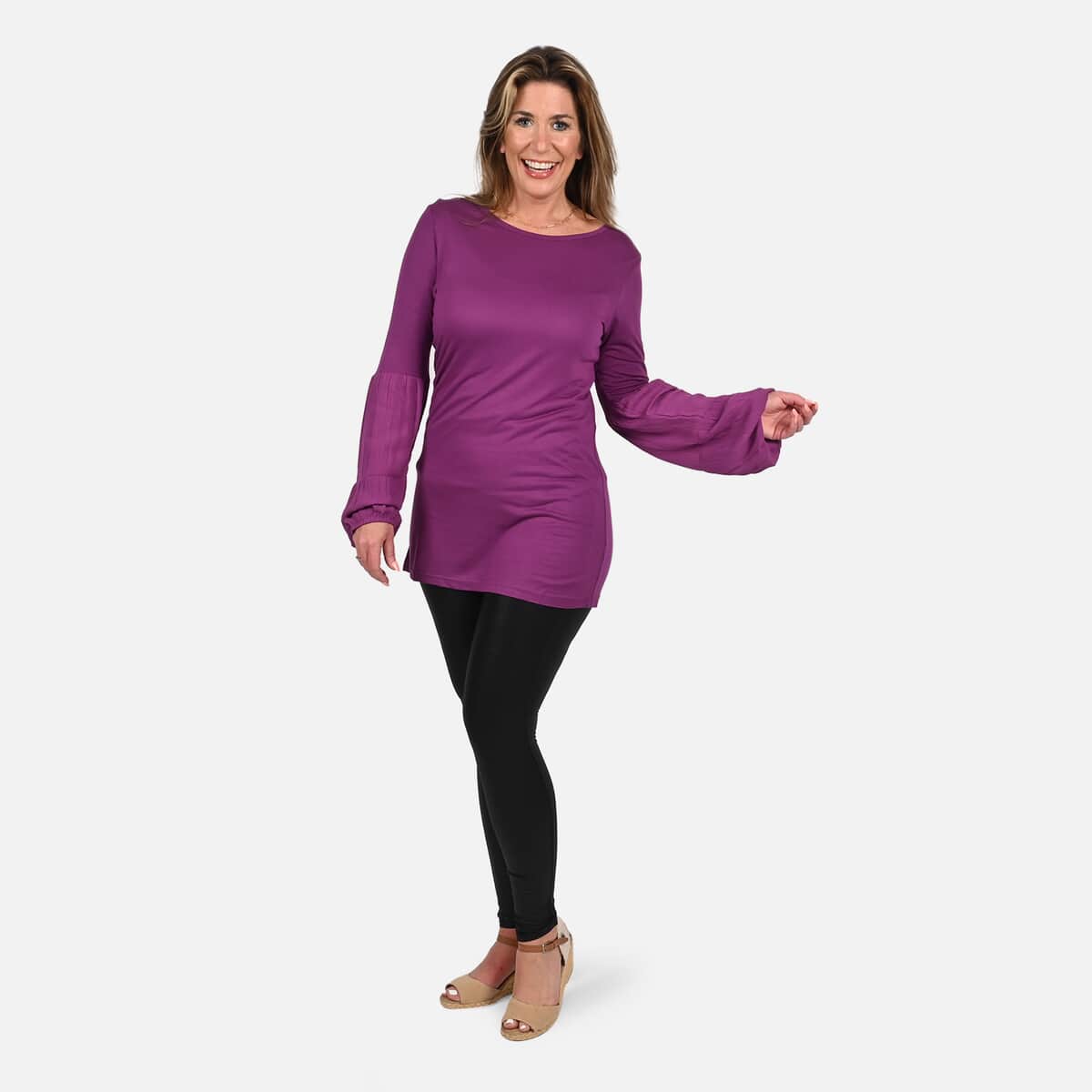 Tamsy Purple Color Full Sleeves Top - L image number 0