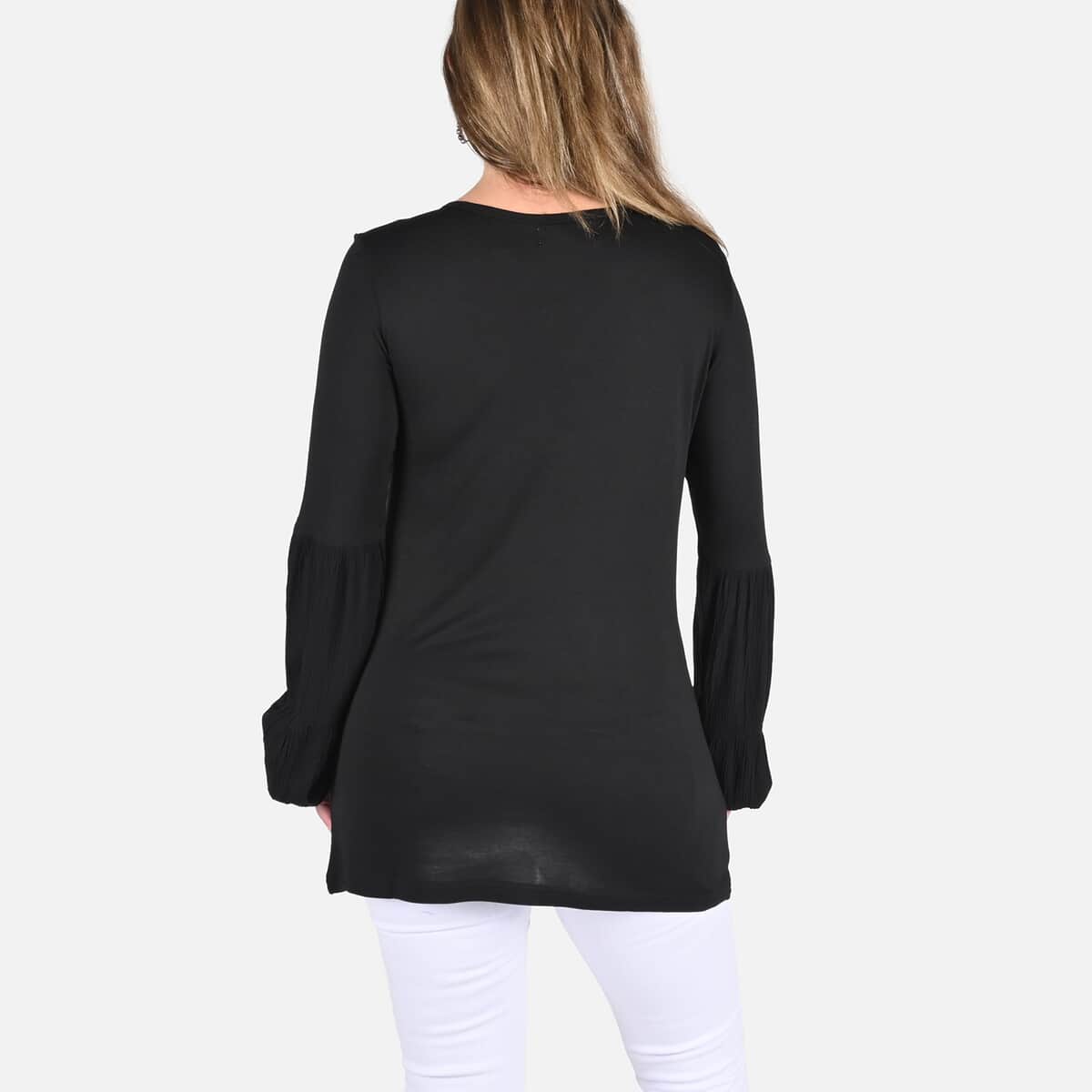 Tamsy Black Color Full Sleeves Top - M image number 1