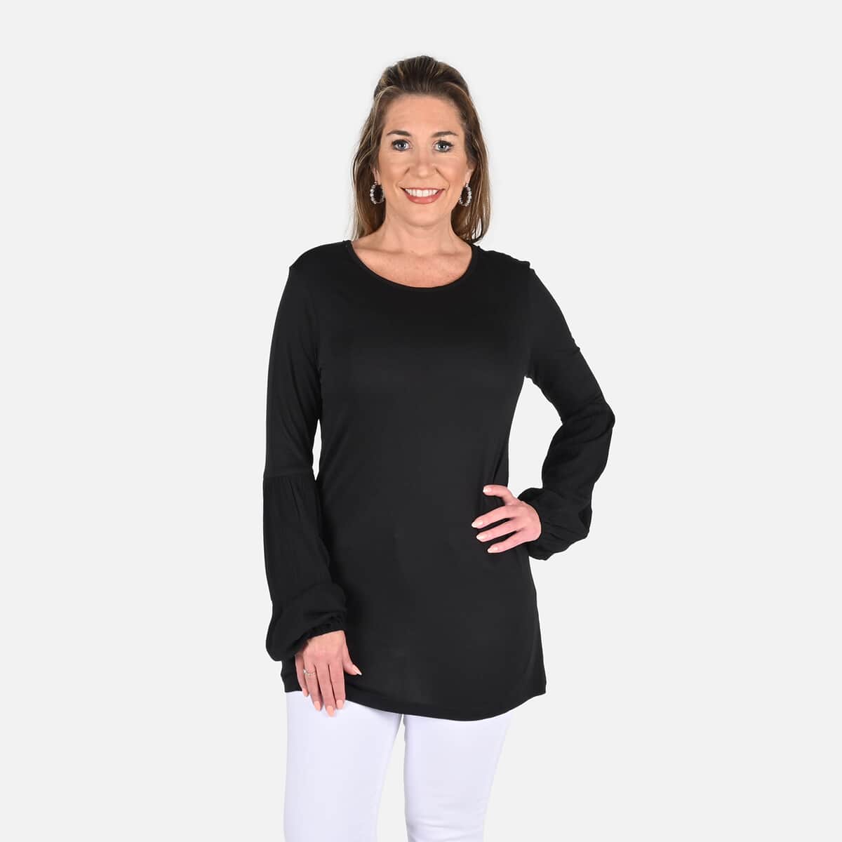 Tamsy Black Color Full Sleeves Top - M image number 3