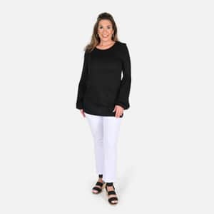 Tamsy Black Color Full Sleeves Top - 2X