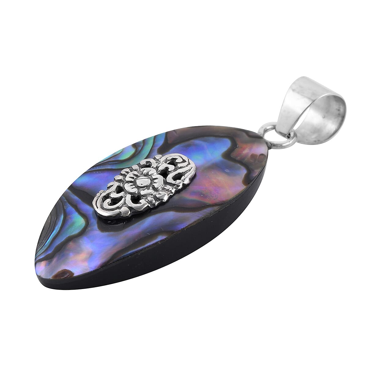 Abalone Shell Pendant without Chain in Sterling Silver