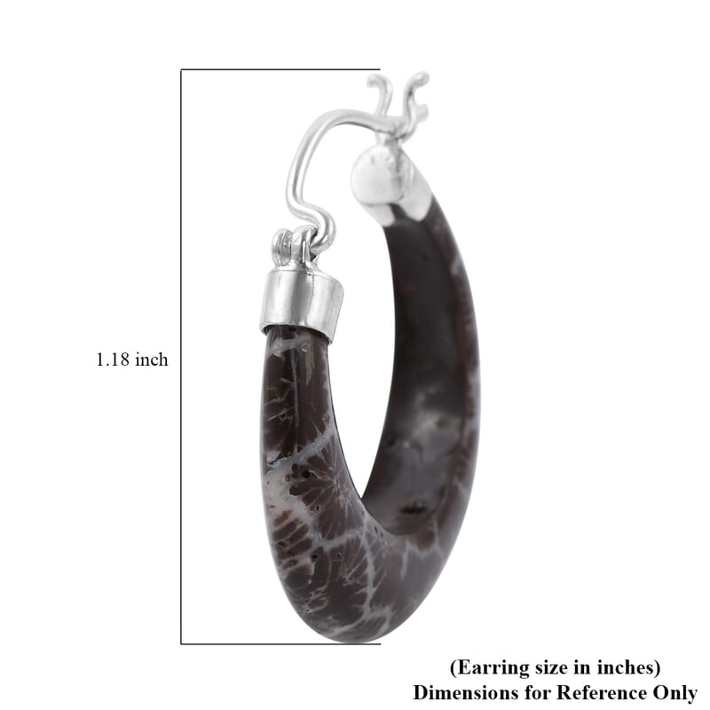 Brown Sponge Coral Earrings in Sterling Silver