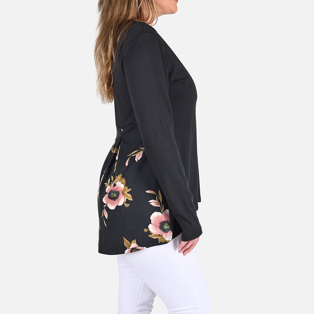 Tamsy Black Full Sleeves Top - M image number 2