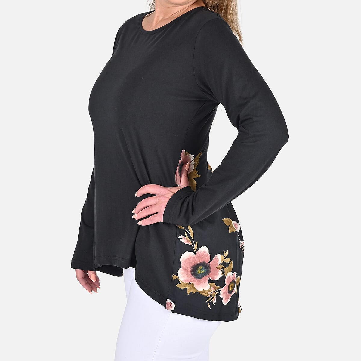 Tamsy Black Full Sleeves Top - M image number 3