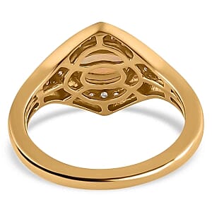 Ethiopian Welo Opal and Multi Gemstone 0.94 ctw Ring in 14K Yellow Gold Over Sterling Silver (Size 5.5)