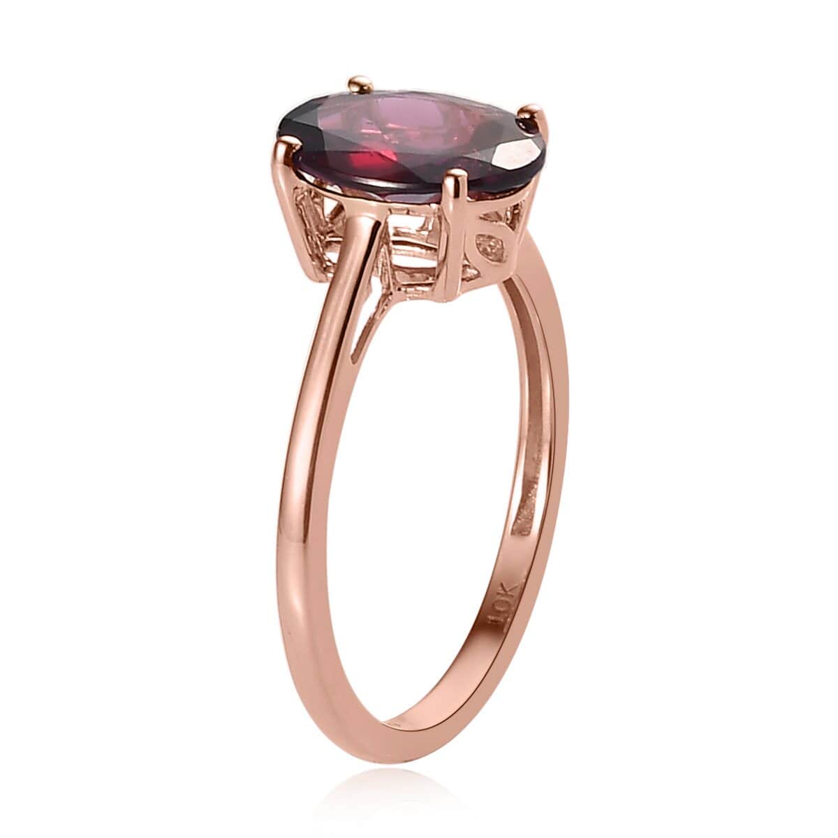 Luxoro 10K Rose Gold Premium Orissa Rhodolite Garnet Solitaire Ring (Size 10.0) 3.00 ctw image number 3