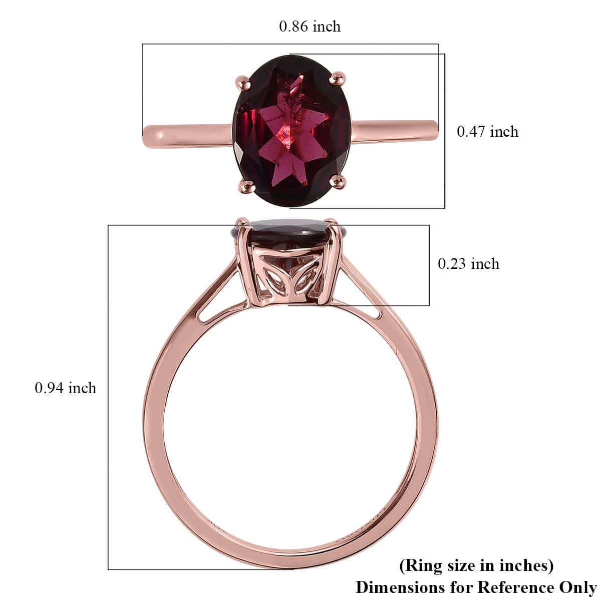 Luxoro 10K Rose Gold Premium Orissa Rhodolite Garnet Solitaire Ring (Size 10.0) 3.00 ctw image number 5
