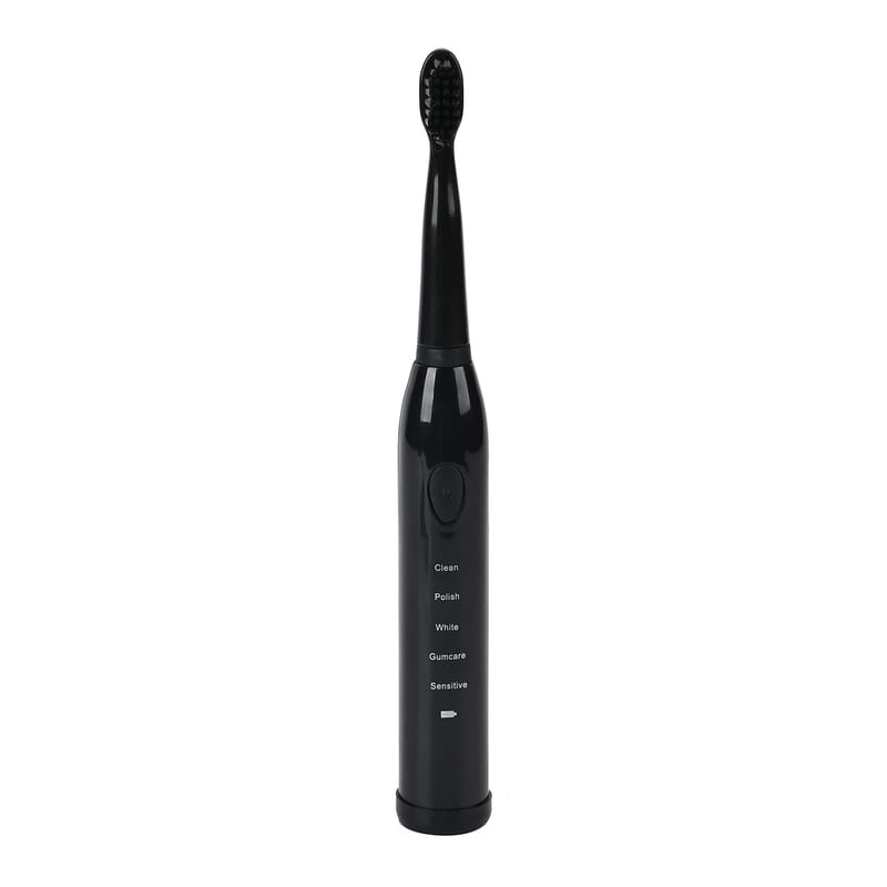 Black Electric Toothbrush with 4 Replaceable Brush Heads
