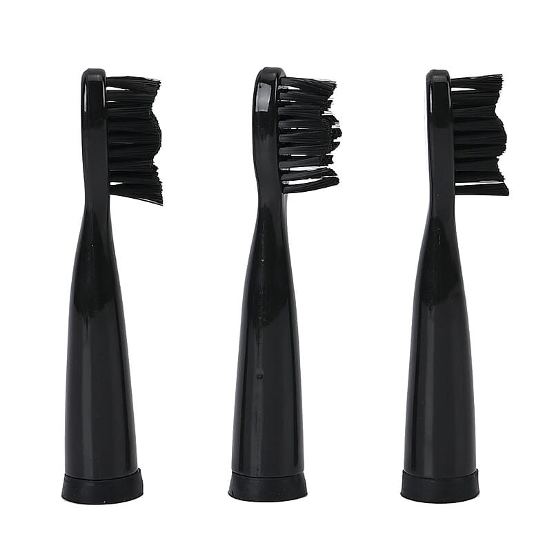Black Electric Toothbrush with 4 Replaceable Brush Heads