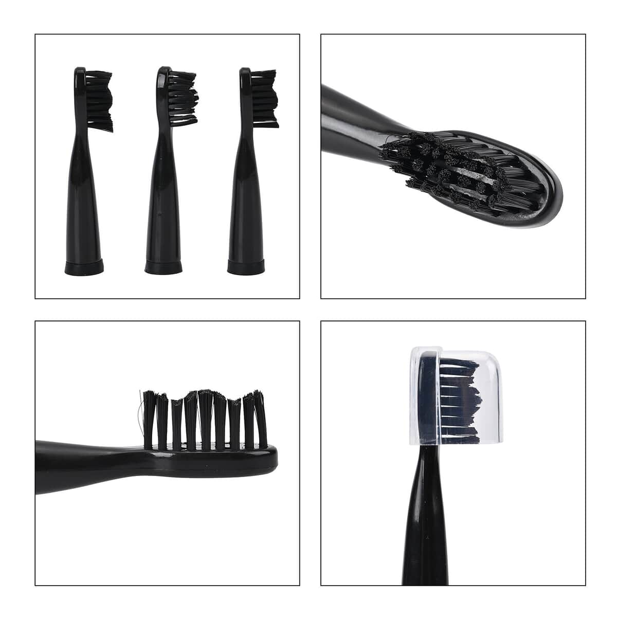 Black Electric Toothbrush with 4 Replaceable (7.4"x0.98") image number 5