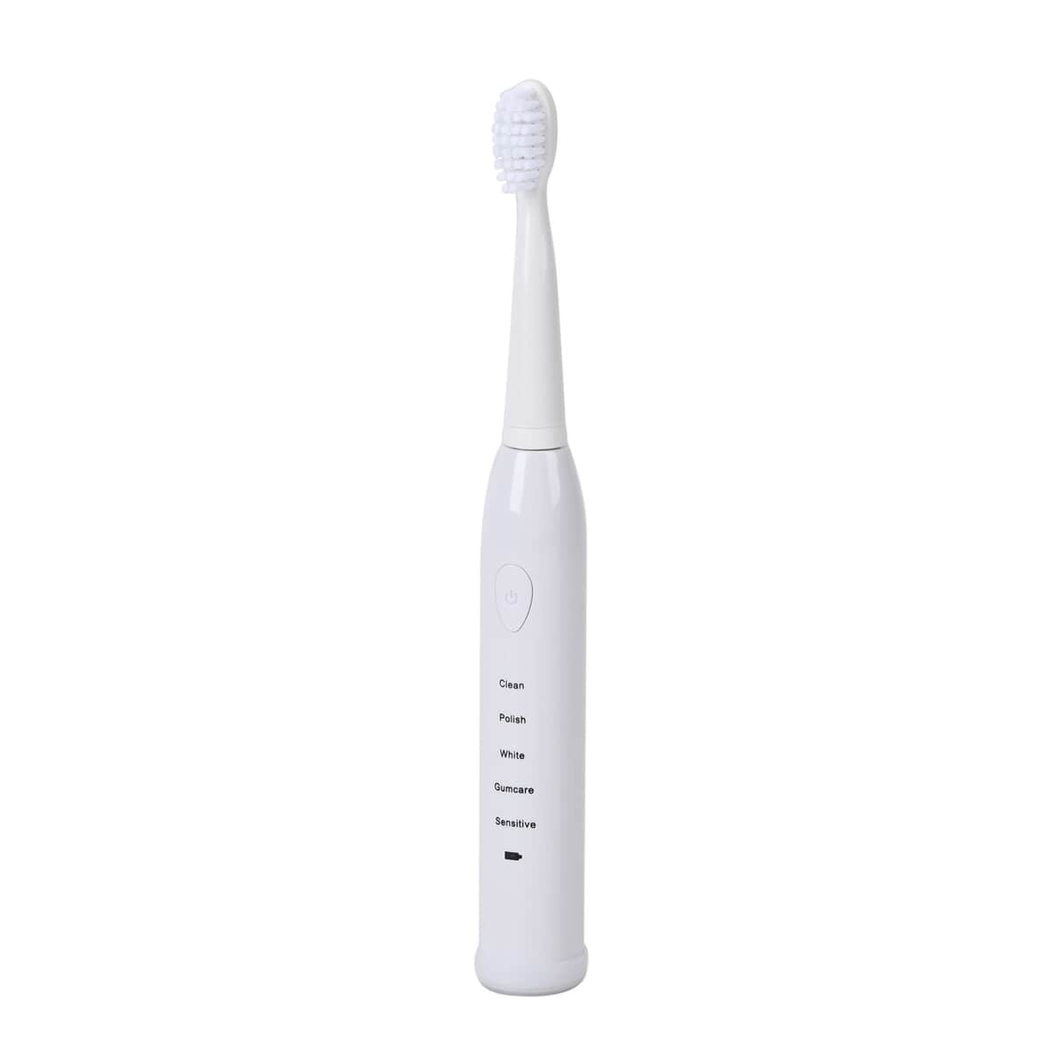 White Electric Toothbrush with 4 Replaceable Brush Heads image number 1