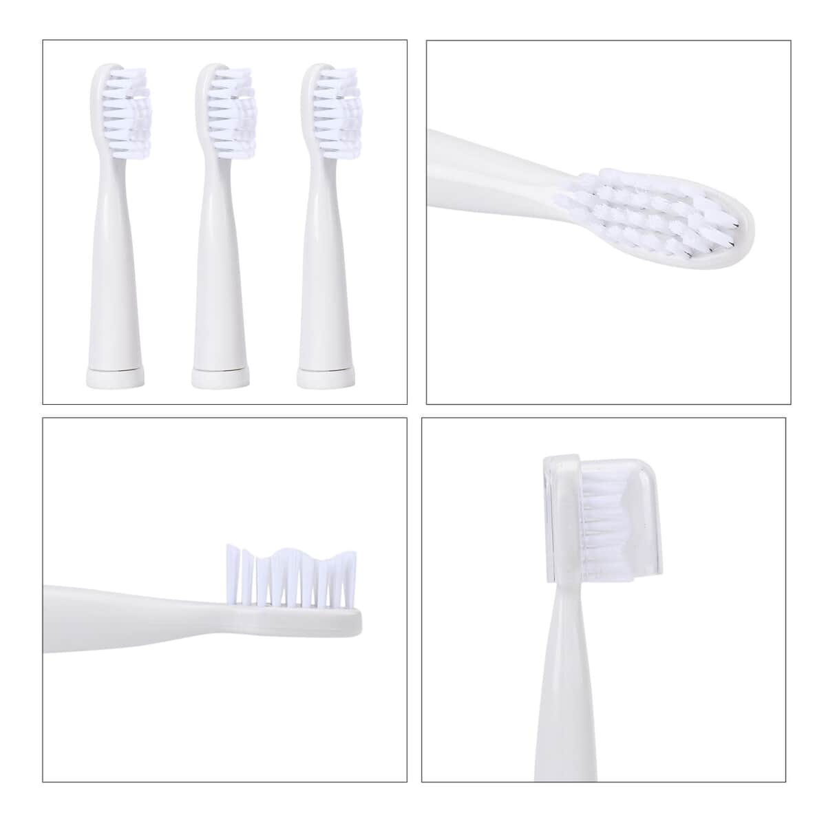 White Electric Toothbrush with 4 Replaceable Brush Heads image number 5